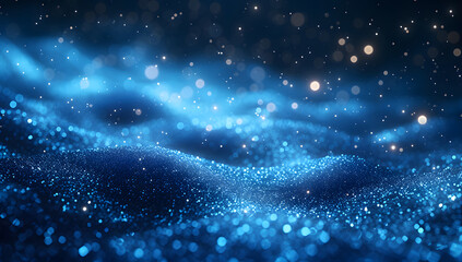 Wall Mural - a dark blue abstract background featuring a glow particle effect. the image includes abstract blue l