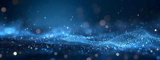Wall Mural - a dark blue abstract background featuring a glow particle effect. the image includes abstract blue l
