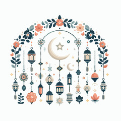 Poster - welcome ramadan vector used to Landing page templates Banners Card Invitation Social media