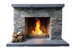 © Naturalis - Modern, classic and stone style fireplace isolated transparent background. PNG format
