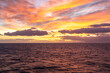 Early Morning Fiery Sunrise of Orange and Purple on the Drake Passage Atlantic Ocean Between Argentina and Antarctica 