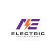 Letter A and E Electric Logo Design