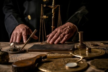 A person carefully balances their actions on a table, weighing the consequences of their cutting choices