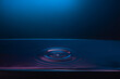 © ADDICTIVE STOCK - Serene water ripple under moody blue lighting