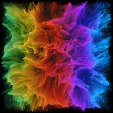 Explosive Rainbow Colors In Abstract Feather Patterns