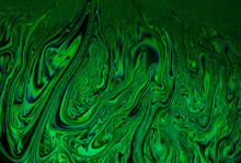Abstract Green Liquid Swirling Pattern