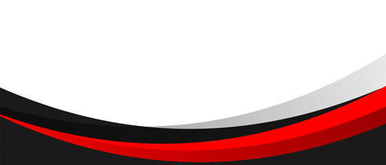 Wall Mural - abstract black and red business banner curve background