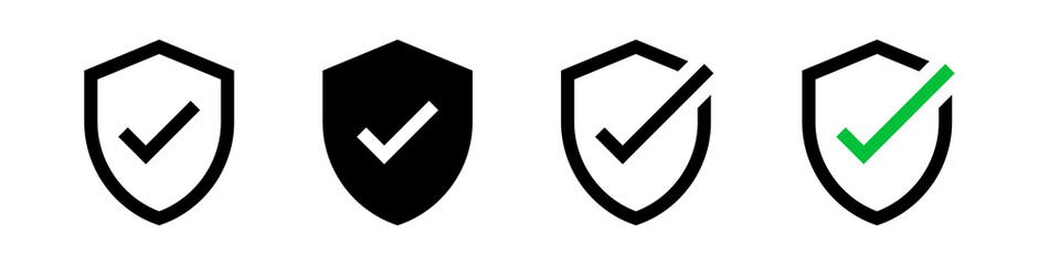 Leinwandbilder - Shield check mark icon or security shield protection icon with tick symbol