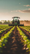 © Moon Project - Agricultural worker with a tractor in the field.