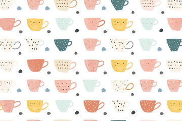 Wall Mural - Pastel Kitchenware Seamless Pattern