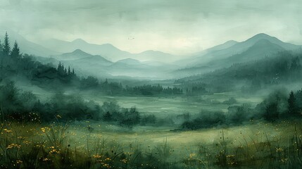 Wall Mural - Watercolor Landscape Texture Background, Background HD, Illustrations