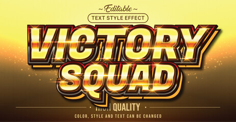 Wall Mural - editable text style effect - victory squad text style theme.