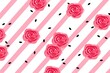 Rose diagonal dots and dashes seamless pattern