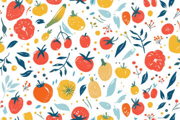Wall Mural - Pastel Vegetables Seamless Pattern