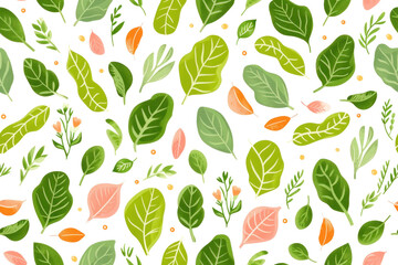 Wall Mural - Pastel Vegetable Pattern on Transparent Background