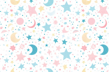 Wall Mural - Pastel Night Seamless Pattern