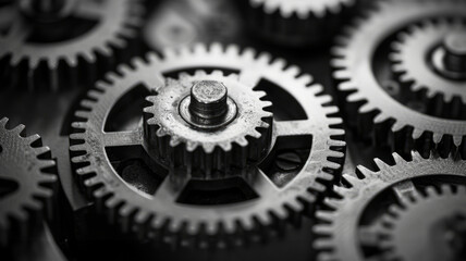 Close up of steel gears