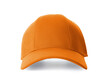 Leinwandbild Motiv Stylish orange baseball cap isolated on white