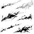 set of drawing  line art comic manga effect lightning power thunder, isolate with white background generate AI