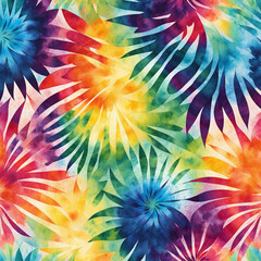 Wall Mural - Batik texture background. Abstract colourful tie dye textile texture background. Retro, hippie and boho style