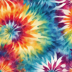 Wall Mural - Batik texture background. Abstract colourful tie dye textile texture background. Retro, hippie and boho style