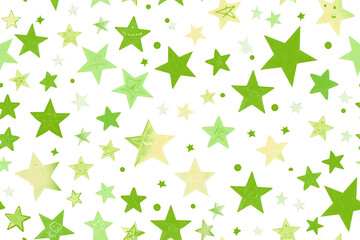 Wall Mural - Pastel Star Pattern on Transparent Background