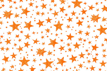 Wall Mural - Pastel Star Pattern on Transparent Background