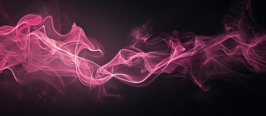 Poster - Pink smoke abstract on black background for design, representing darkness