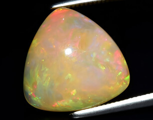 natural rainbow multi color opal gem on the background