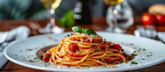 Canvas Print - Italian food pictures of pasta and spaghetti for restaurant and cafe menus.