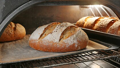 Wall Mural - Freshly baked bread in the oven