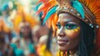 © ThisDesign - Brazilian carnival colorful and vibrant A portrait of a participant generative ai