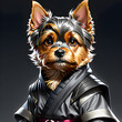 Vivid Arsenal: The Multicolored Dog Ninja and Its Attire.(Generative AI)