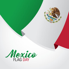 Wall Mural - Mexico Flag Day Vector Illustration. Represents the values and struggles that shaped Mexico's history and inspires patriotic feelings among citizens. flat style design.