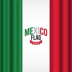 Wall Mural - Mexico Flag Day Vector Illustration. Represents the values and struggles that shaped Mexico's history and inspires patriotic feelings among citizens. flat style design.