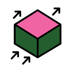 Poster - Arrow Cube Box Filled Outline Icon