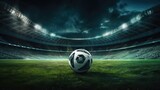 Fototapeta Sport - Soccer ball on the green field
