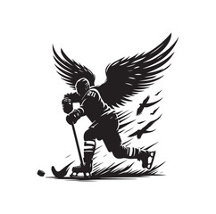 Wall Mural - ice hockey player silhouettes icon logo vector illustration