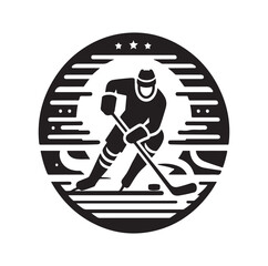 Wall Mural - ice hockey player silhouettes icon logo vector illustration