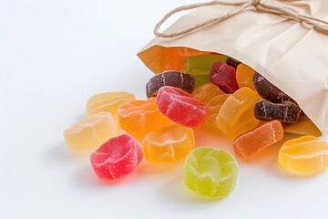 Poster - Colorful jelly candies in a white paper bag