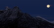 Lunar Majesty Over Lofoten Peaks: Nighttime in Norway's Arctic Wilderness