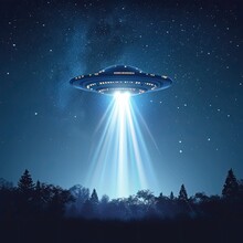 UFO Casting A Beam Of Light