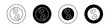 Yin Yang Icon Set. Chinese Tao and Harmony Vector symbol in a black filled and outlined style. Balanced Unity Sign