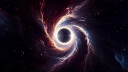 Wall Mural - spiral galaxy and blackhole in deep space