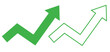 green arrow pointing up grow business financial profit graph