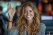 © 2D_Jungle - Businesswoman giving a high five to the colleague in meeting room celebrating success. Happy confident business people high-five. Job well done.