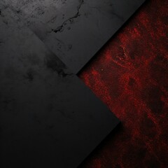 Sticker - Black and red marble background with a red square. Generative AI.