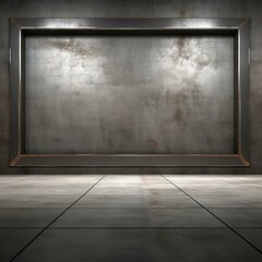 Wall Mural - Empty room with a large frame on the wall. Generative AI.