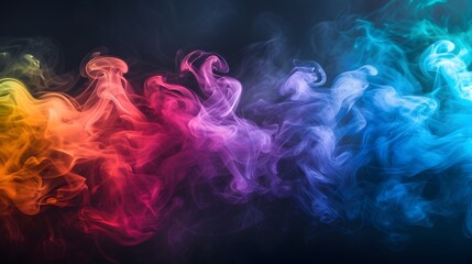 Wall Mural - colorful smoky clouds background (generative ai)