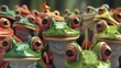 As the competition progresses one frogs croak has a party horn sound effect added to it courtesy of a prankster in the audience. The judges try to keep a straight face but